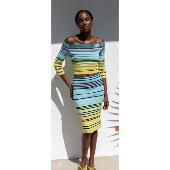 NWT Le Superbe Oaxaca Multi Stripe Top AND skirt sml totoal retail: $470 - Picture 3 of 6